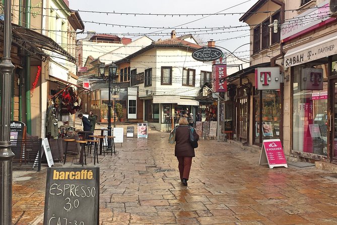 Day tour to Skopje, North Macedonia - Small Group - Crossing the Stone Bridge into modern Skopje